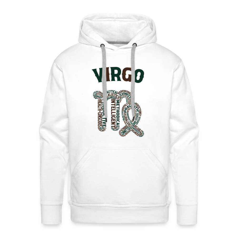 Men's Power Words Virgo Premium Hoodie - white