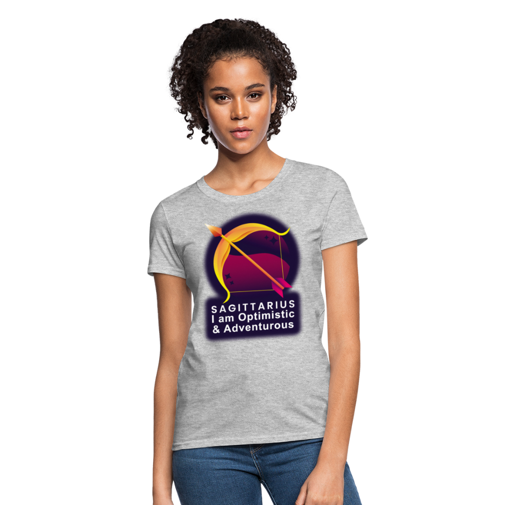 Women's Glow Sagittarius T-Shirt - heather gray