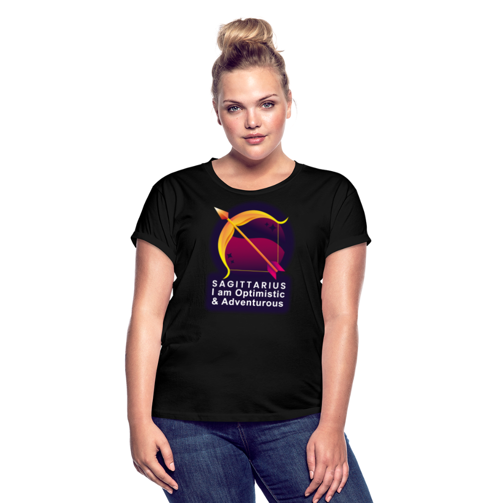 Women's Glow Sagittarius Relaxed Fit T-Shirt - black