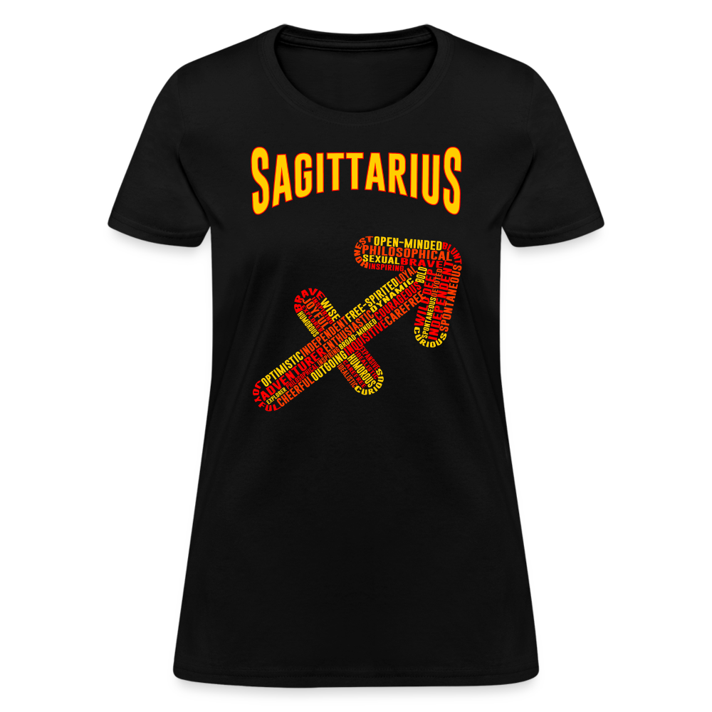 Women's Power Words Sagittarius T-Shirt - black