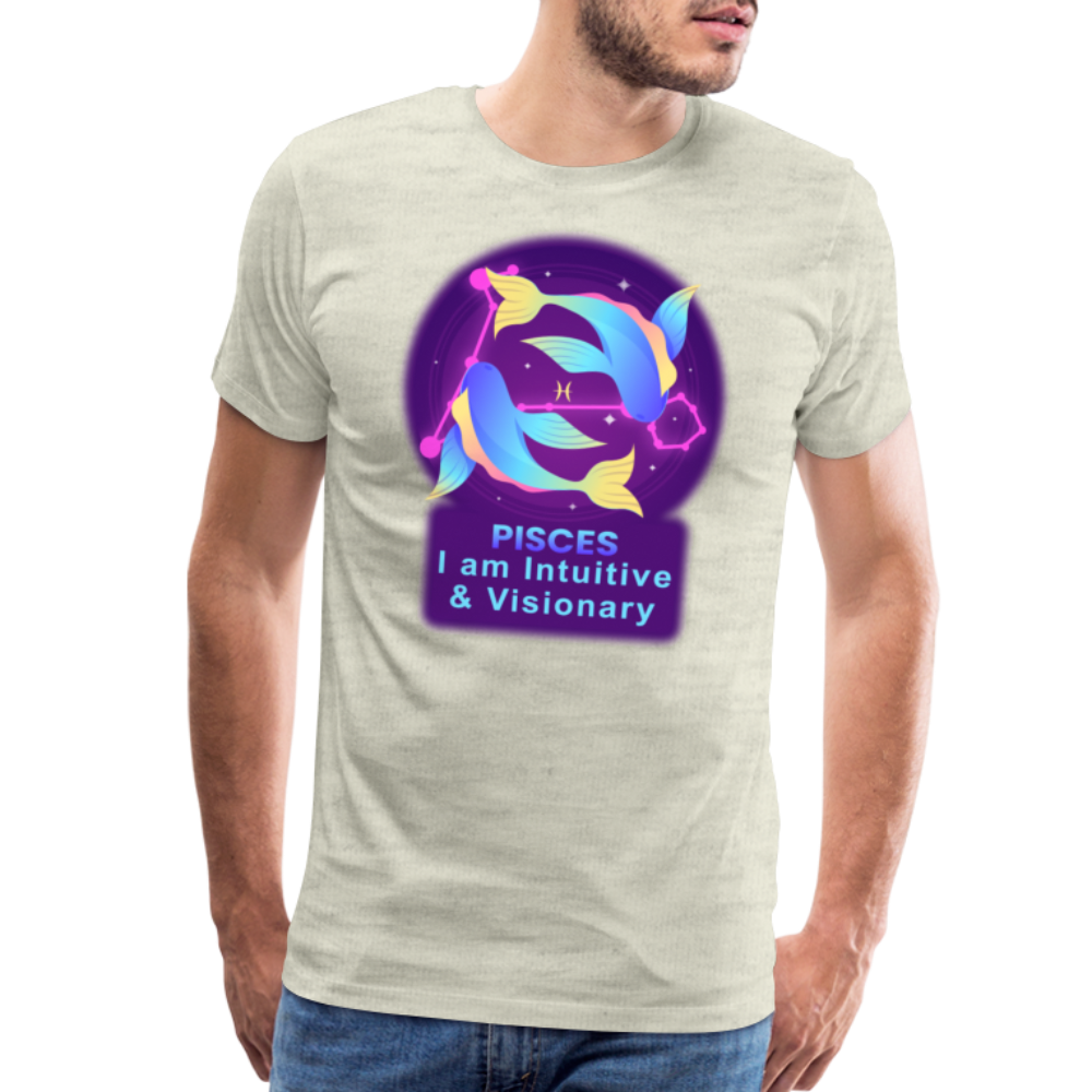 Men's Neon Pisces Premium T-Shirt - heather oatmeal