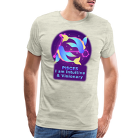 Thumbnail for Men's Neon Pisces Premium T-Shirt - heather oatmeal