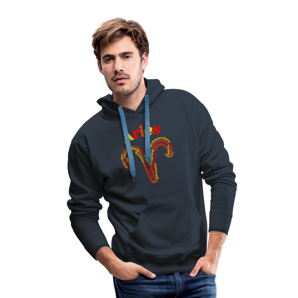 Men's Power Words Aries Premium Hoodie - navy