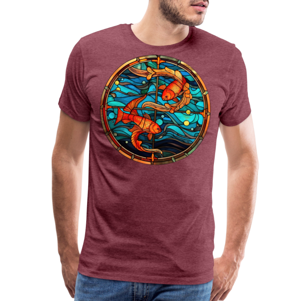 Men's Mosaic Pisces Premium T-Shirt - heather burgundy