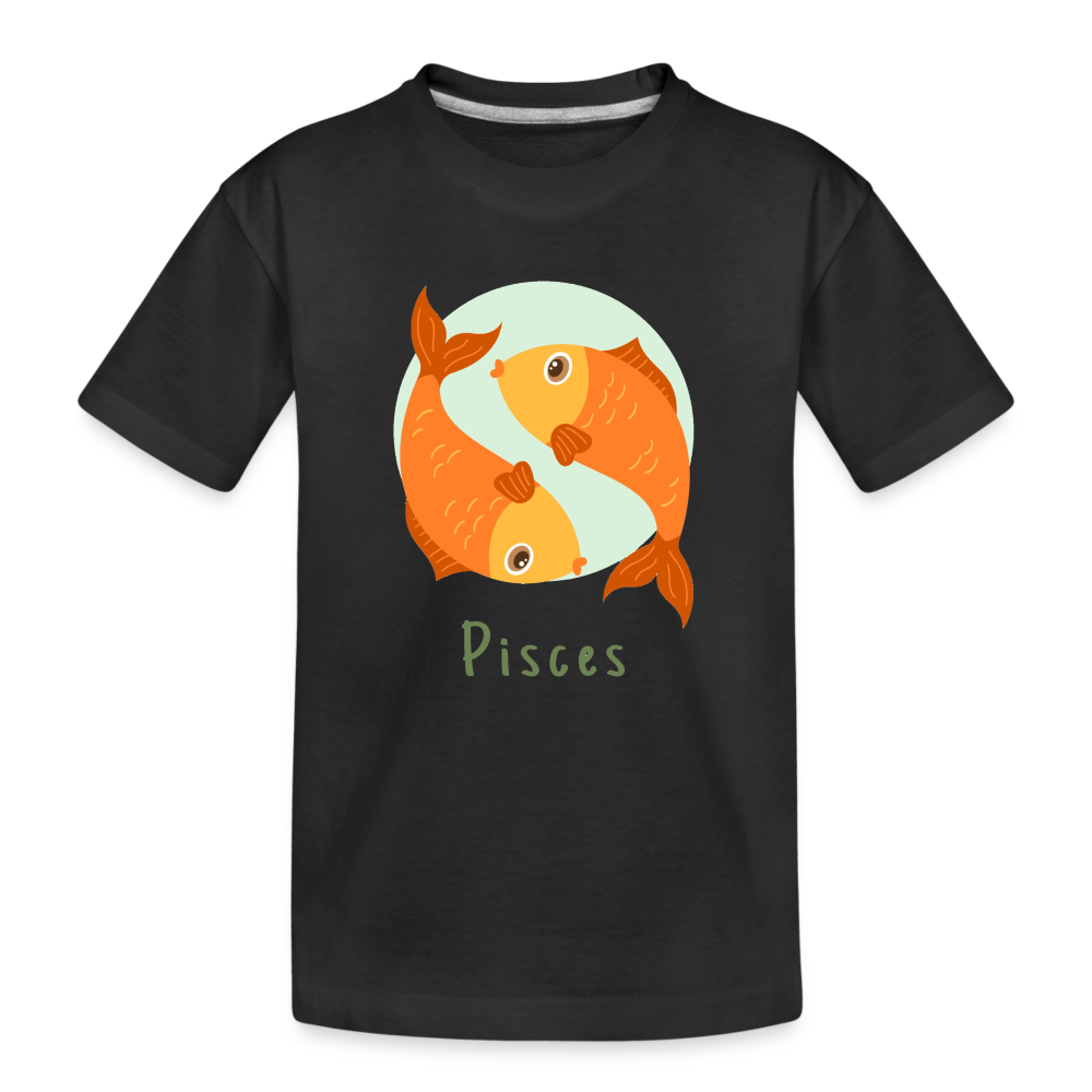 Kid’s Astro Toon Pisces Premium Organic T-Shirt - black