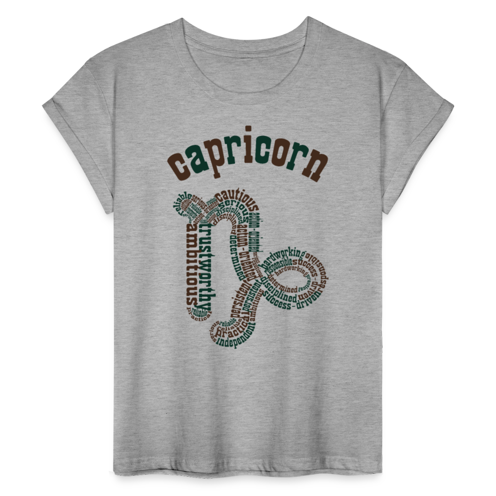 Women's Power Words Capricorn Relaxed Fit T-Shirt - heather gray