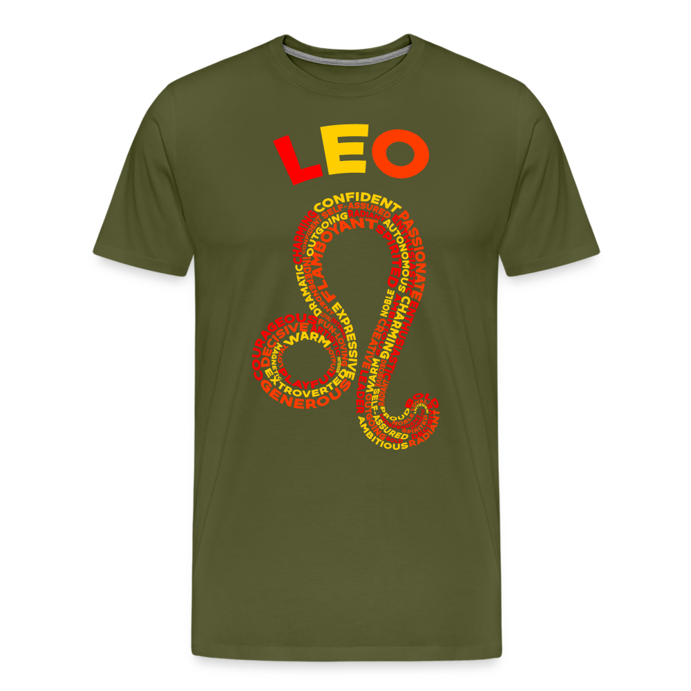 Men's Power Words Leo Premium T-Shirt - olive green