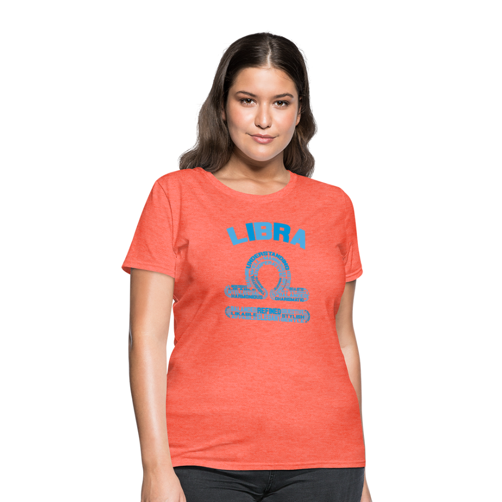 Women's Power Words Libra T-Shirt - heather coral