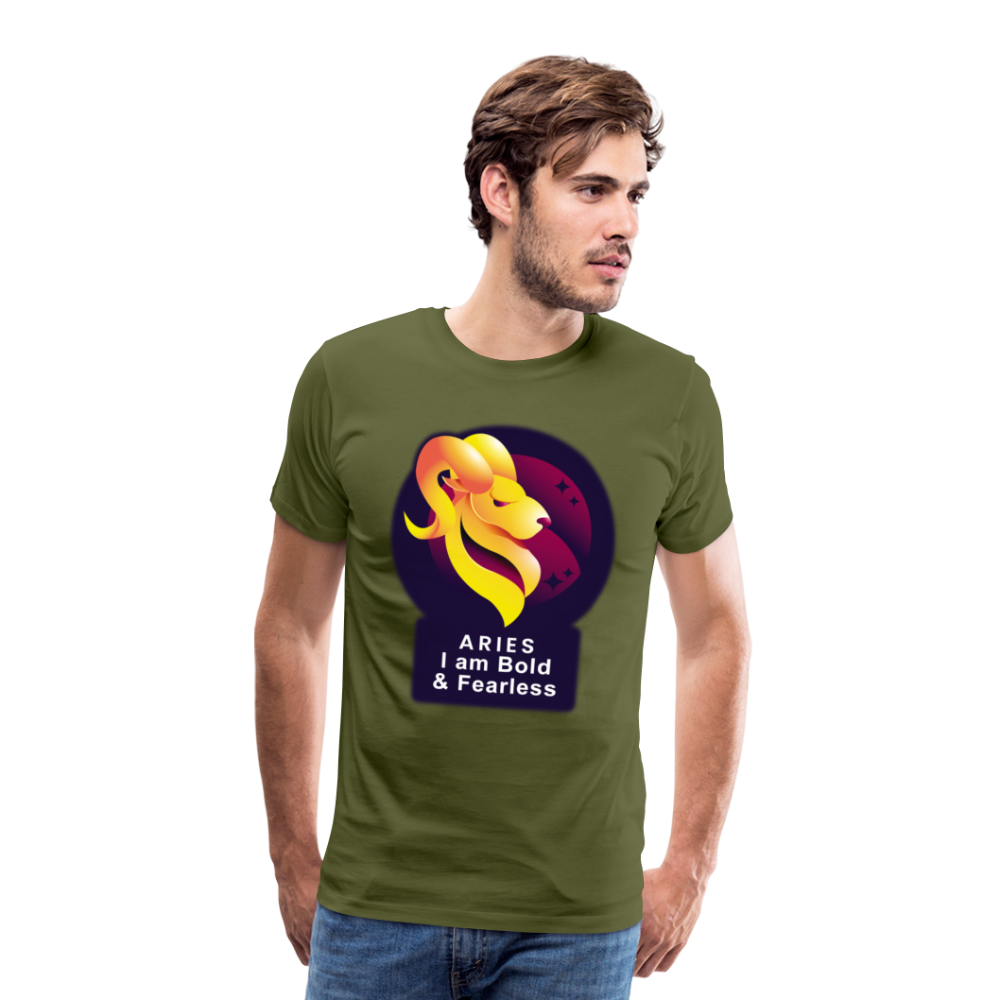 Men's Glow Aries Premium T-Shirt - olive green