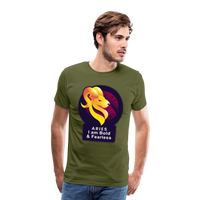 Thumbnail for Men's Glow Aries Premium T-Shirt - olive green