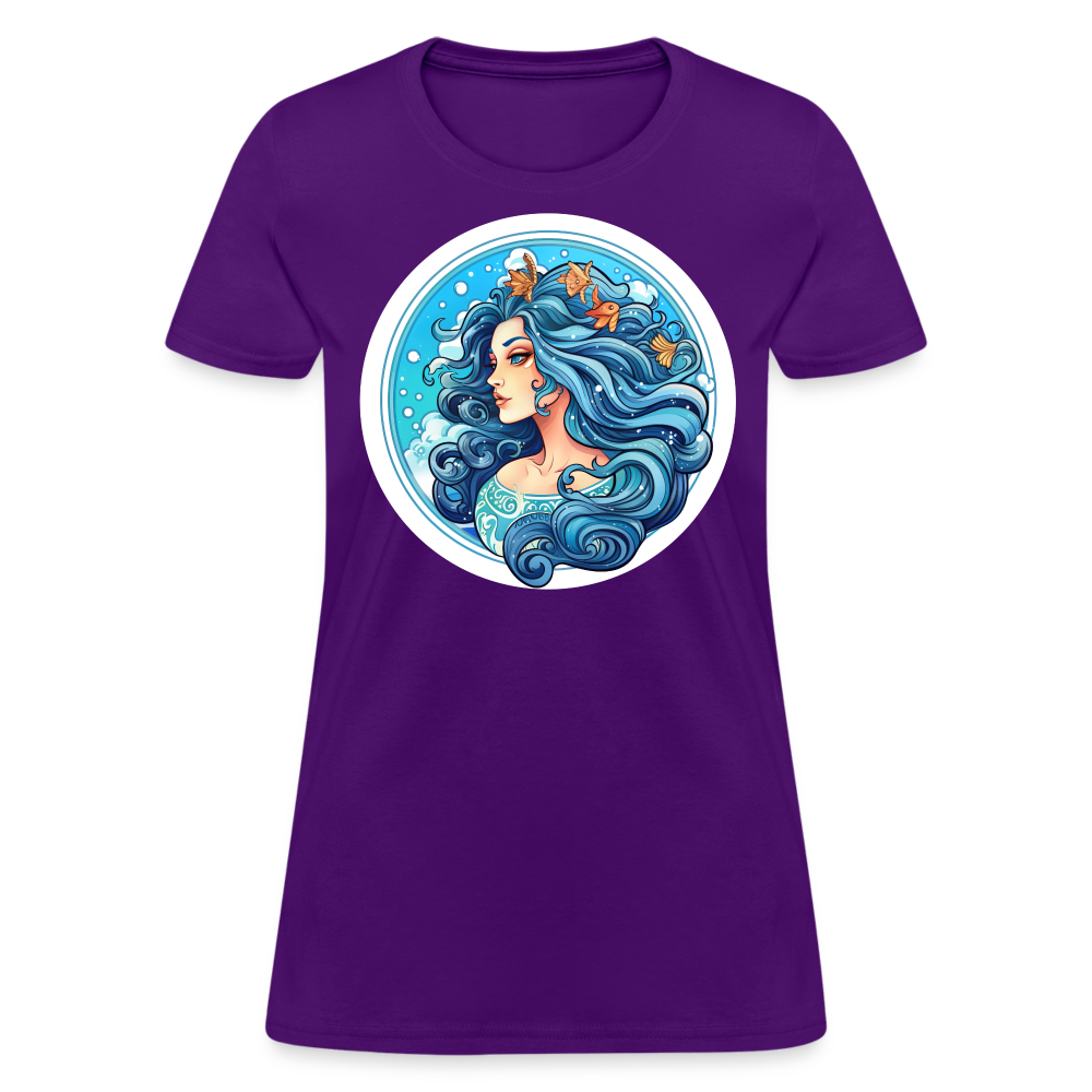 Women's Symbol Aquarius T-Shirt - purple