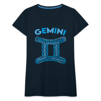 Thumbnail for Women's Power Words Gemini Premium T-Shirt - deep navy