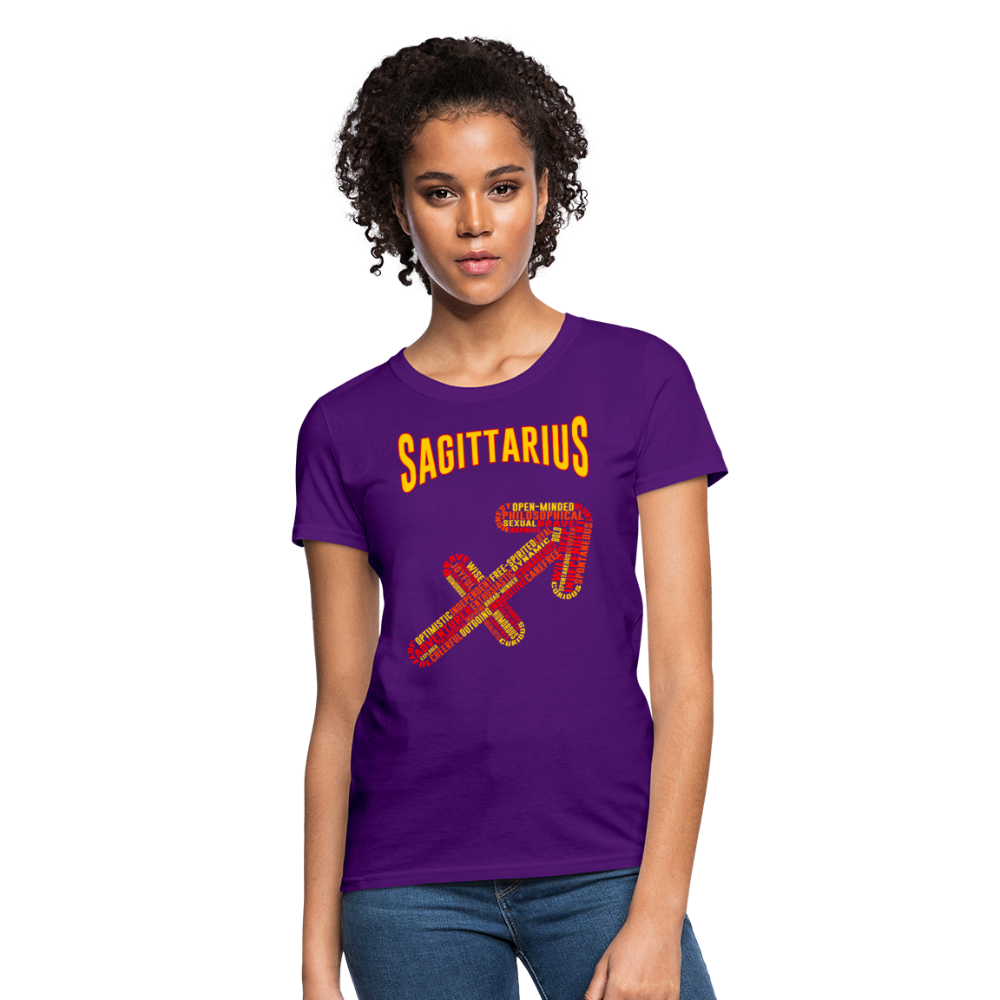 Women's Power Words Sagittarius T-Shirt - purple