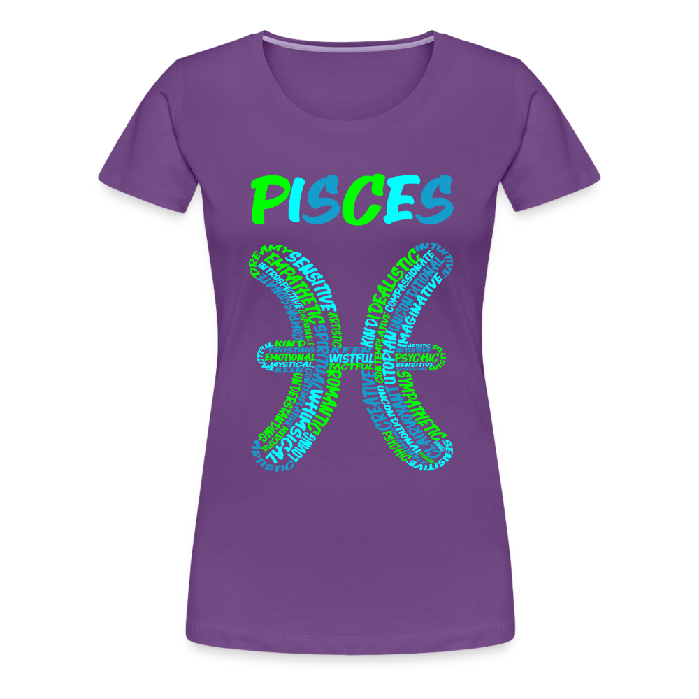 Women's Power Words Pisces Premium T-Shirt - purple