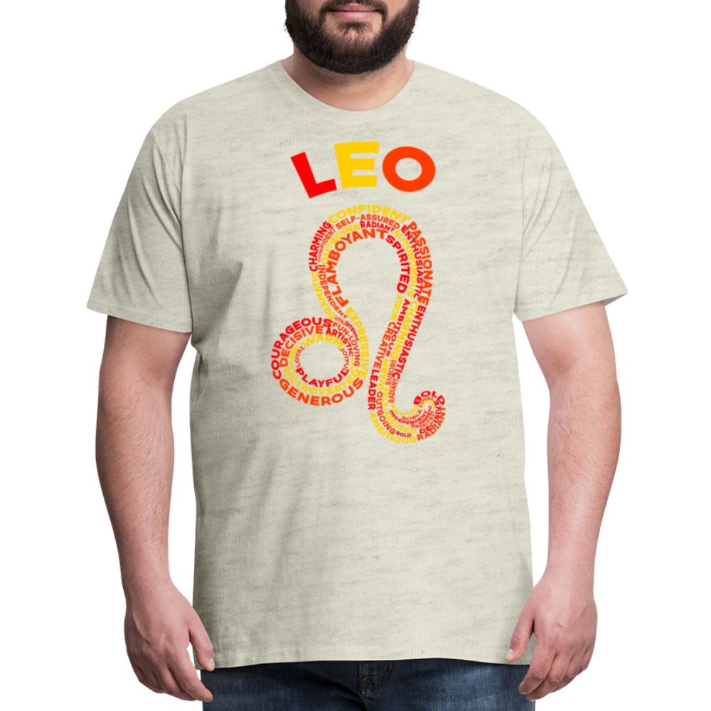 Men's Power Words Leo Premium T-Shirt - heather oatmeal