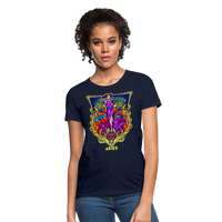 Thumbnail for Women's Cosmic Aries Design T-Shirt - navy