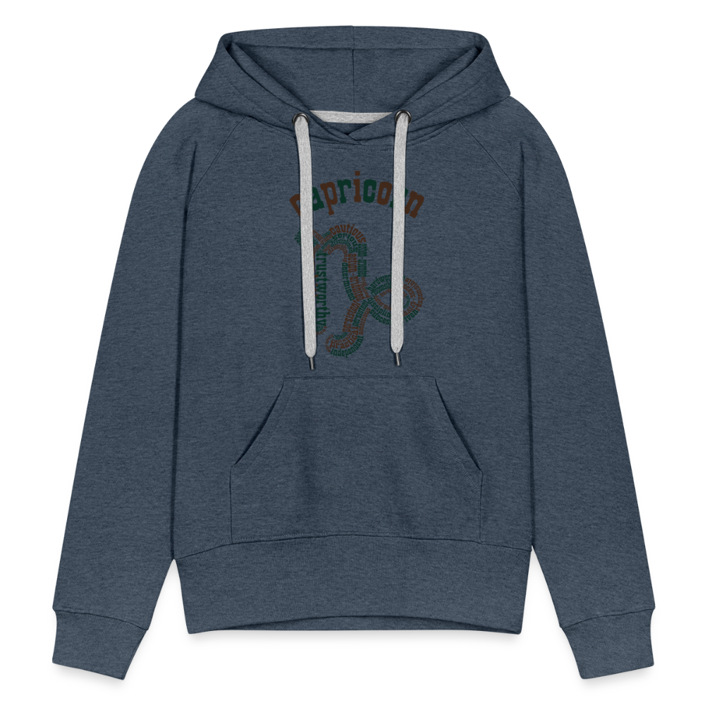 Women's Power Words Capricorn Premium Hoodie - heather denim