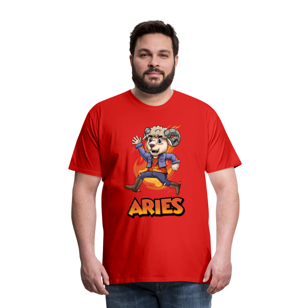 Men's Playful Aries Premium T-Shirt - red