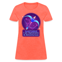 Thumbnail for Women's Neon Sagittarius T-Shirt - heather coral