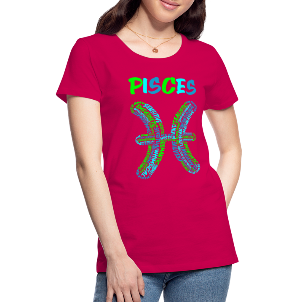 Women's Power Words Pisces Premium T-Shirt - dark pink