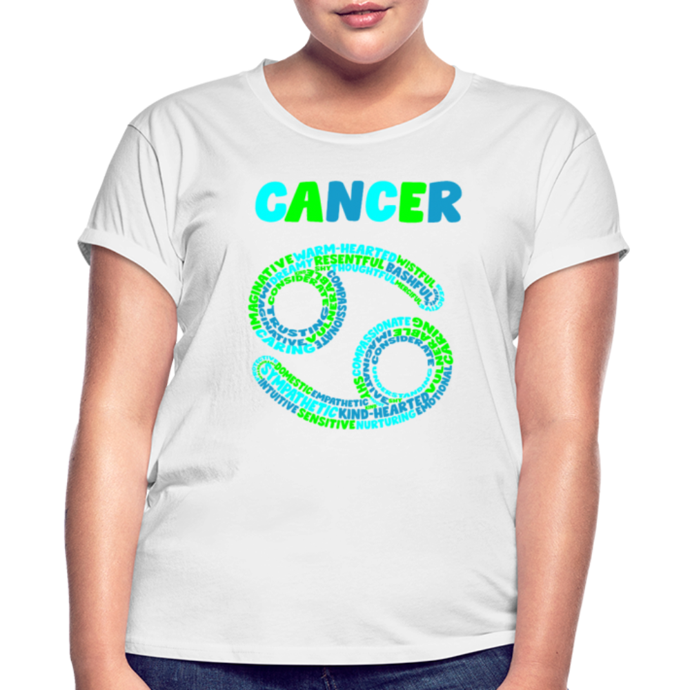 Women's Power Words Cancer Relaxed Fit T-Shirt - white