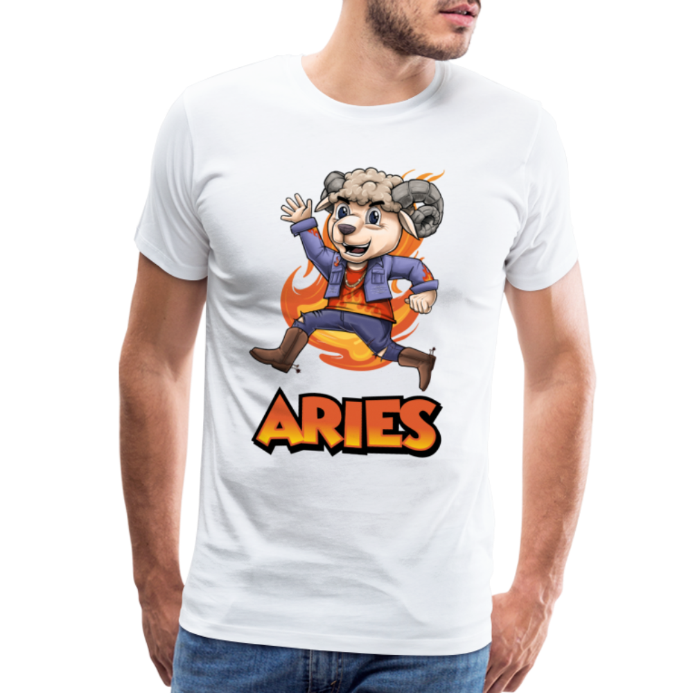 Men's Playful Aries Premium T-Shirt - white