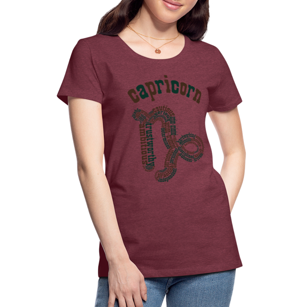 Women's Power Words Capricorn Premium T-Shirt - heather burgundy