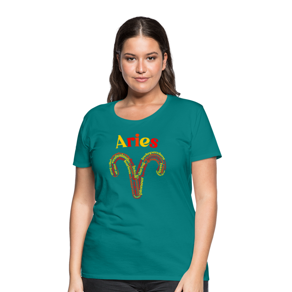 Women's Power Words Aries Premium T-Shirt - teal