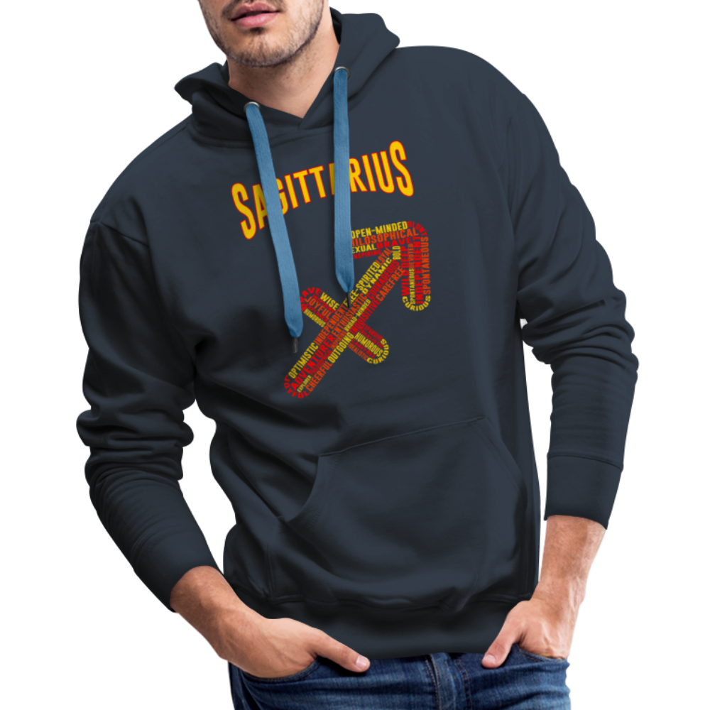 Men's Power Words Sagittarius Premium Hoodie - navy