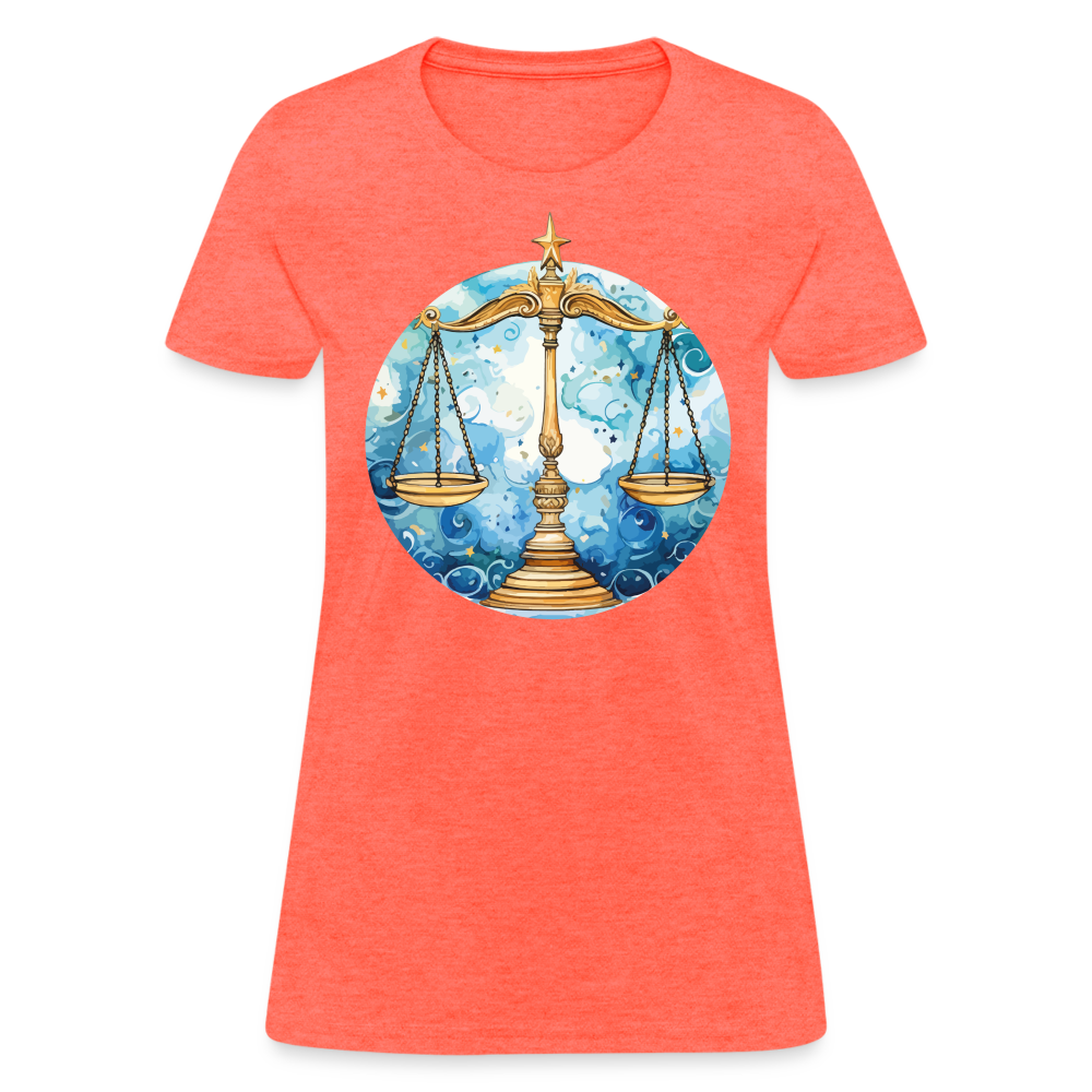 Women's Mythical Libra T-Shirt - heather coral