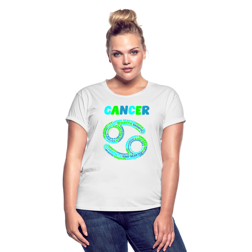 Women's Power Words Cancer Relaxed Fit T-Shirt - white