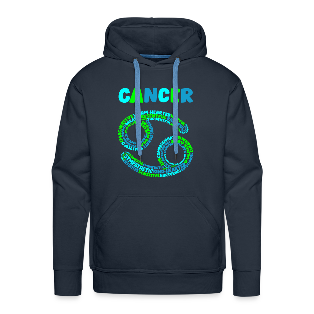 Men's Power Words Cancer Premium Hoodie - navy