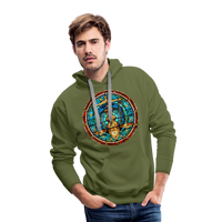 Thumbnail for Men’s Mosaic Libra Premium Hoodie - olive green