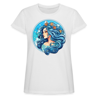 Thumbnail for Women's Symbol Aquarius Relaxed Fit T-Shirt - white