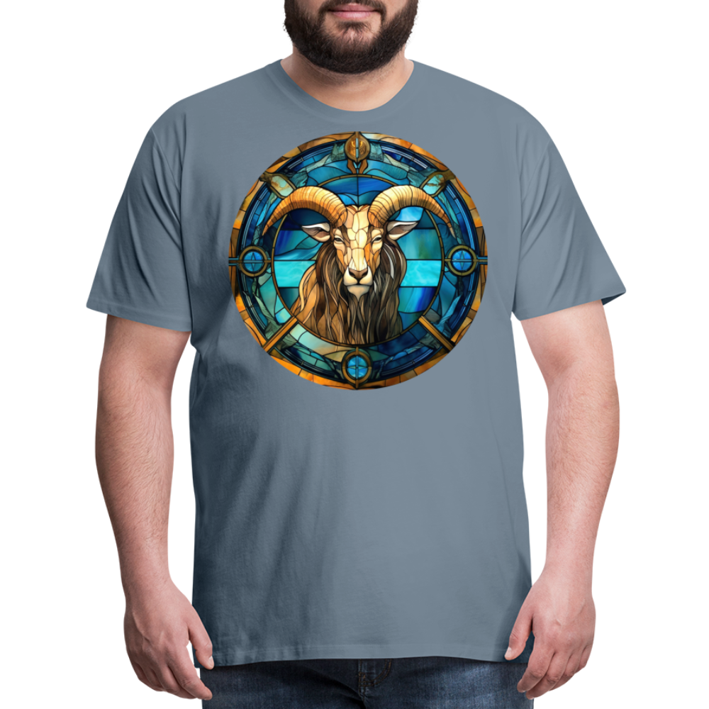 Men's Mosaic Capricorn Premium T-Shirt - steel blue