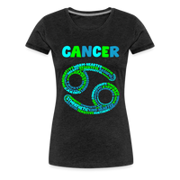 Thumbnail for Women's Power Words Cancer Premium T-Shirt - charcoal grey