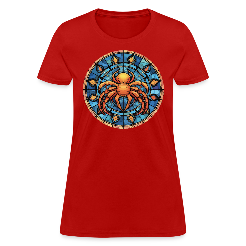 Women's Mosaic Cancer T-Shirt - red