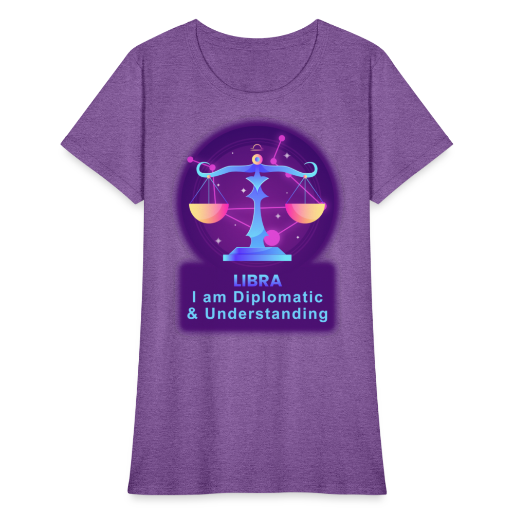 Women's Neon Libra T-Shirt - purple heather