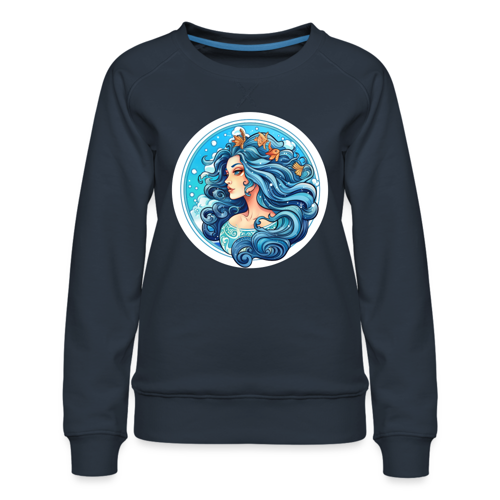 Women’s Symbol Aquarius Premium Sweatshirt - navy