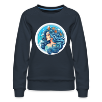 Thumbnail for Women’s Symbol Aquarius Premium Sweatshirt - navy