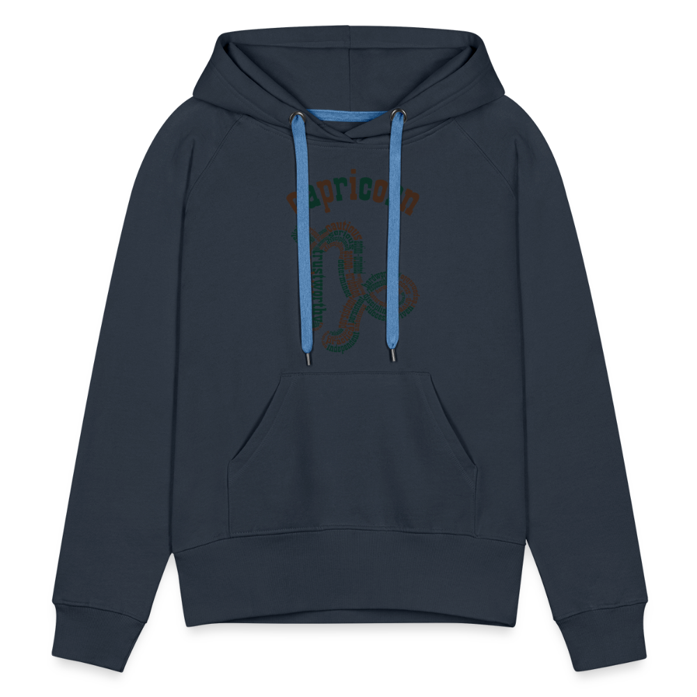 Women's Power Words Capricorn Premium Hoodie - navy