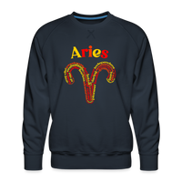 Thumbnail for Men's Power Words Aries Premium Sweatshirt - navy