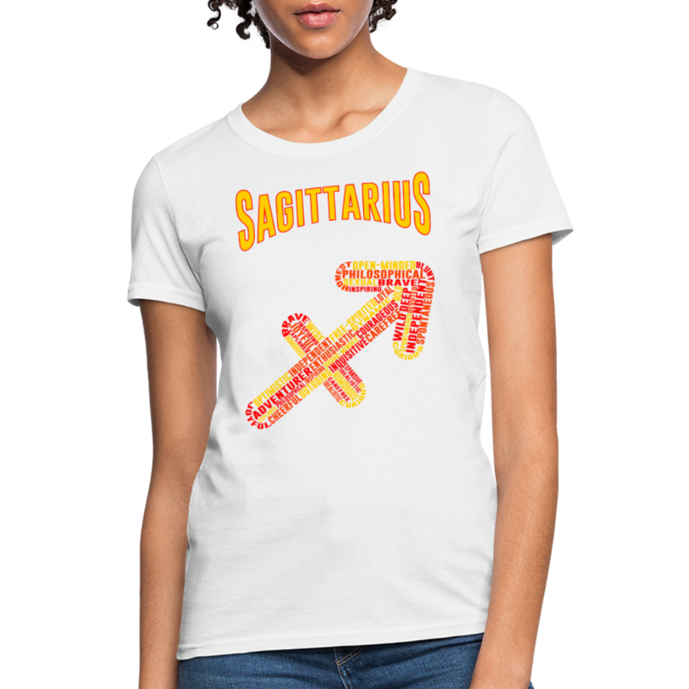 Women's Power Words Sagittarius T-Shirt - white