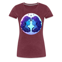 Thumbnail for Women’s Magic Gemini Premium T-Shirt - heather burgundy