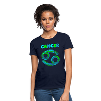 Thumbnail for Women's Power Words Cancer T-Shirt - navy