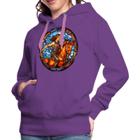 Thumbnail for Women’s Mosaic Sagittarius Premium Hoodie - purple 