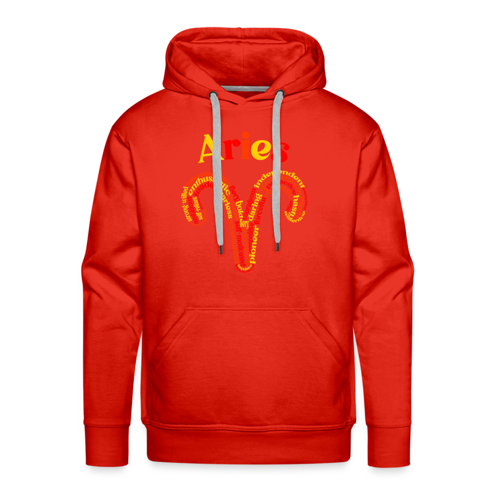 Men's Power Words Aries Premium Hoodie - red