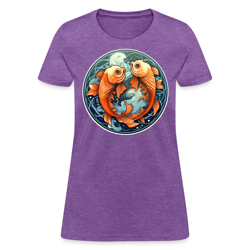 Women's Symbol Pisces T-Shirt - purple heather