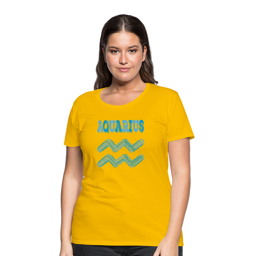 Women's Power Words Aquarius Premium T-Shirt - sun yellow