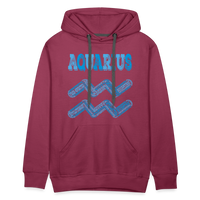 Thumbnail for Men's Power Words Aquarius Premium Hoodie - burgundy